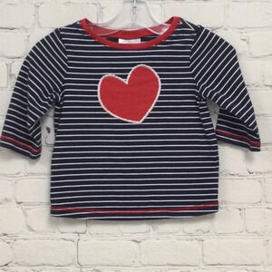 3/4 Sleeve Heart Shirt Hanna Andersson size  2/3T